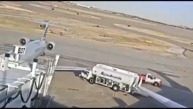 The fuel truck crashed into two planes