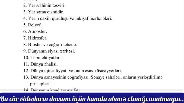 Abituriyentlər üçün Qəbul İmtahanlarında proqramdan çıxan MÖVZULAR...MÜTLƏQ İZLƏ!!