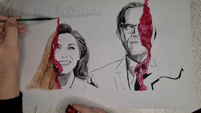 Marvel's WandaVision Poster Speed Drawing (Рисую постер сериала "ВандаВижн") #Спидпейнт #Speedpaint