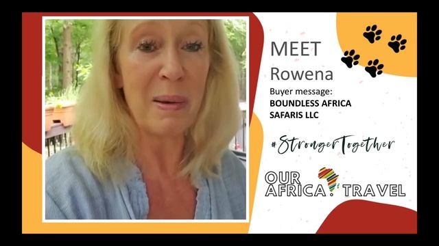 Buyer message, meet Rowena Putter, BOUNDLESS AFRICA SAFARIS LLC at OurAfrica.Travel