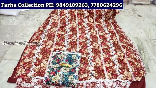 Hyderabad Wholesale Dress Materials Fancy Work Suits Pakistani Cotton Suits | Farha Collection