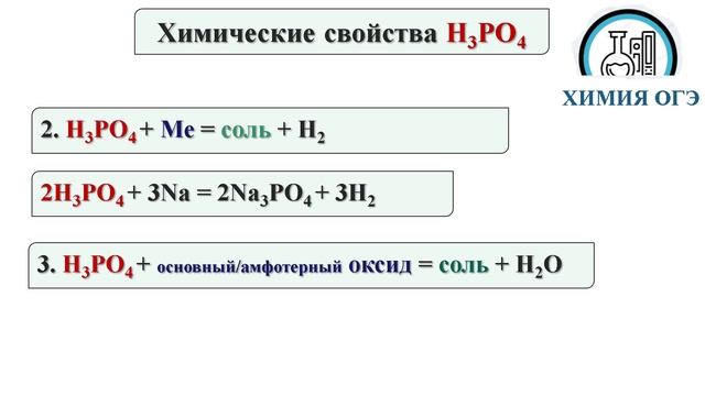 Химия ОГЭ фосфорная кислота