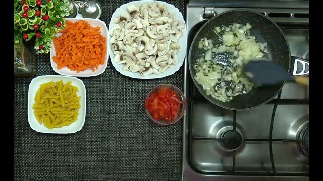 Макароны с грибами и овощами. Постное блюдо.Pasta with mushrooms and vegetables.Lean dish - Дар Еда.