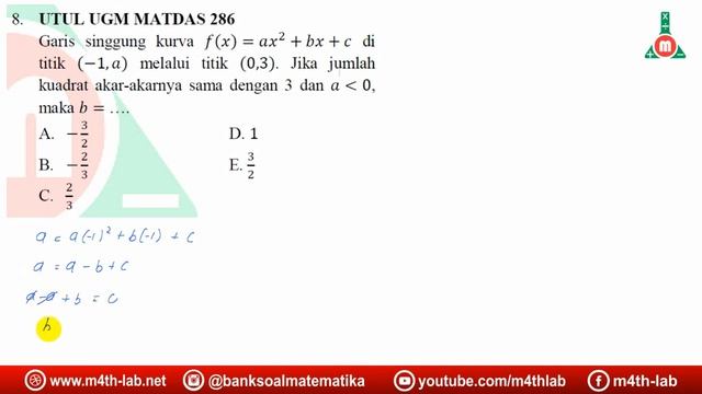 Pembahasan UTUL UGM 2018 Matematika Dasar Kode 286 bagian 4