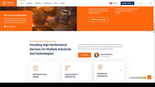 Axima - Factory and Industry WordPress Theme industrial construction Build Website