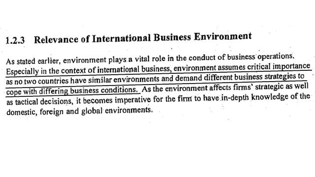 IGNOU || M.COM II IBO-01 || UNIT- 1II INTERNATIONAL BUSINESS ENVIRONMENT