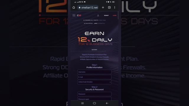 Earn USDT Daily 12% for 12 business days. Link in the comment box.