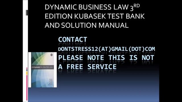 DYANMIC BUSINESS LAW 3RD TEST BANK AND SOLUTION MANUAL