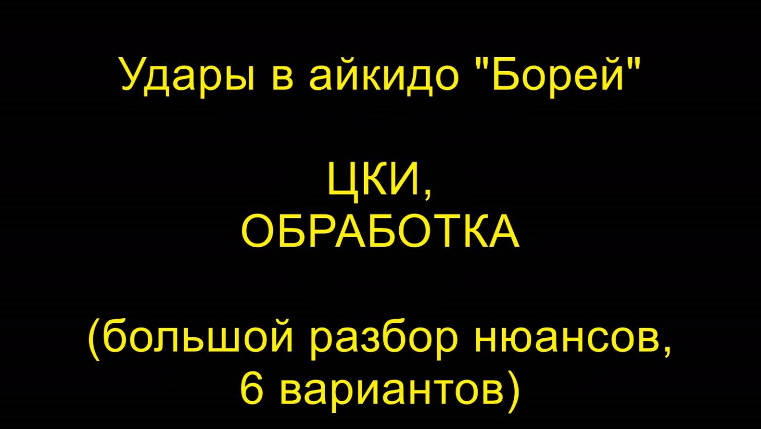 ЦКИ, ОБРАБОТКА (большой разбор нюансов, 6 вариантов), удары в айкидо "Борей"