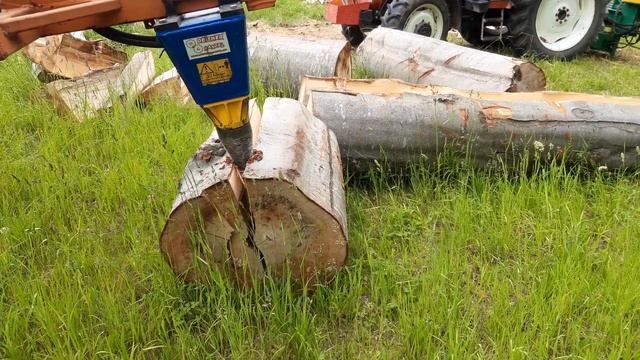 Buchenholz (bis 80 cm Durchmesser) mit dem Kegelspalter vierteln(2)