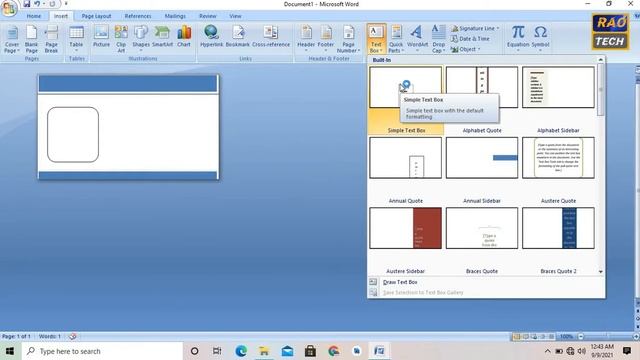 How to make Id , Student/Business card in Microsoft Word with | M . Awais Qarni | RAO TECHNICAL..