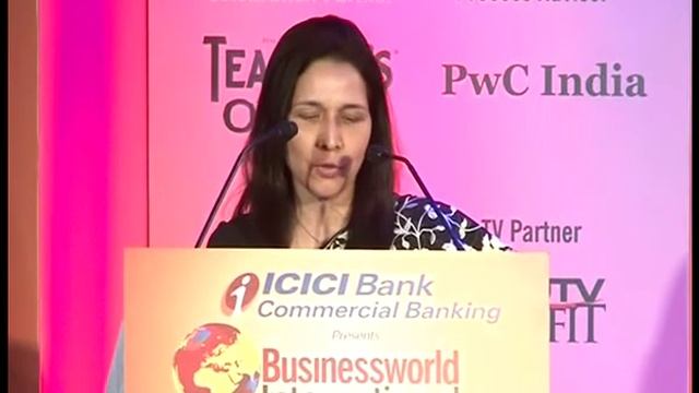 Zarin Daruwala, President, ICICI Bank speaking at Businessworld International Business Awards 2012