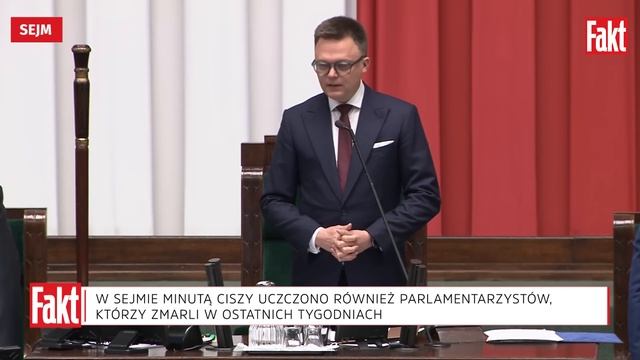 SKANDAL W SEJMIE! Zakłócono minutę ciszy. Marszałek HOŁOWNIA musiał się tłumaczyć | FAKT.PL