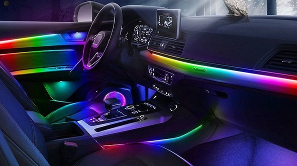 JAC JS6 частичная установка динамической  подсветки.
