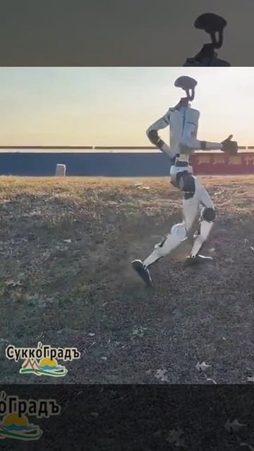 Пробежка дроида Yushu Robotics перед предстоящим марафоном?