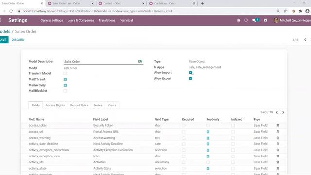Odoo Import & Export Privileges