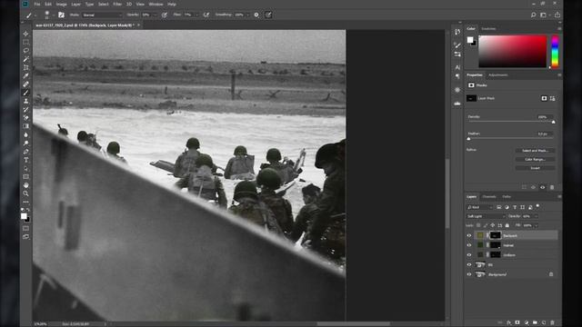 Colorizing a Black and White WWII Photo in Photoshop