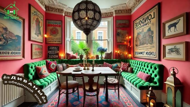 Диваны в интерьере обеденной зоны 🛋️ (3)