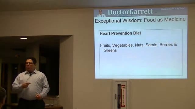 Dr Garrett presents "Food as Medicine" at Hesston Wellness Center 2013