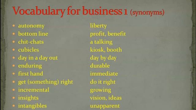 Business Vocabulary Unit 3 homework 1 EL7 Northstar5