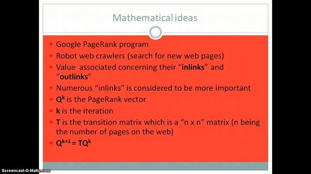 Applications of Markov chains