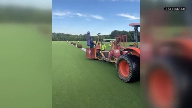 Local company grows grass field specially for Chelsea FC match in Charlotte