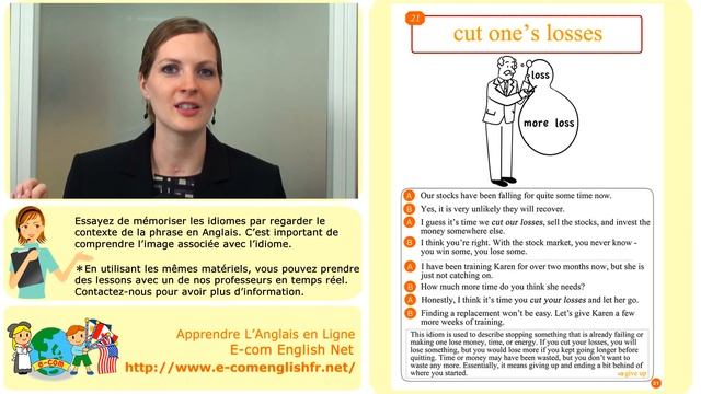 Apprendre l'Anglais en Ligne: Business Idioms 21/50 Cut one's losses.