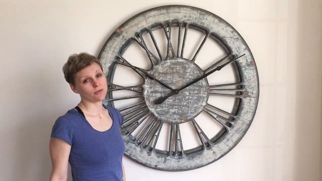 Peak Art - Shabby Chic White Extra Large Skeleton Clock