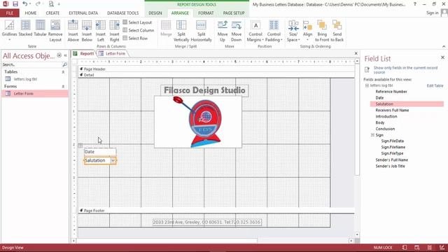 Business Letter Production Database with MS Access Part 3