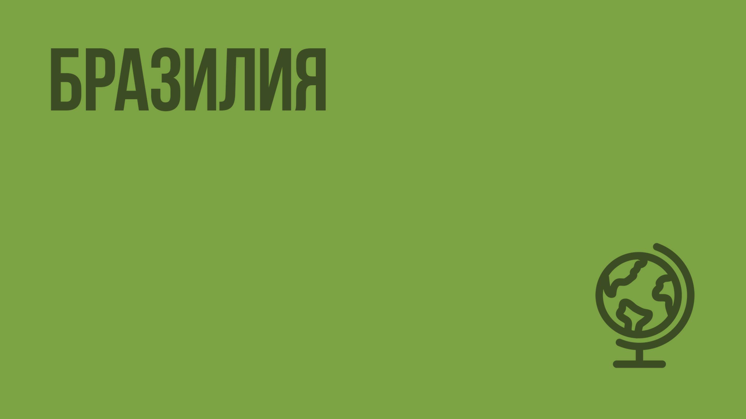 Бразилия. Видеоурок по географии 10 класс