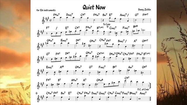 Quiet Now (Zeitlin) Backing track   score for Eb alto instruments(360P)