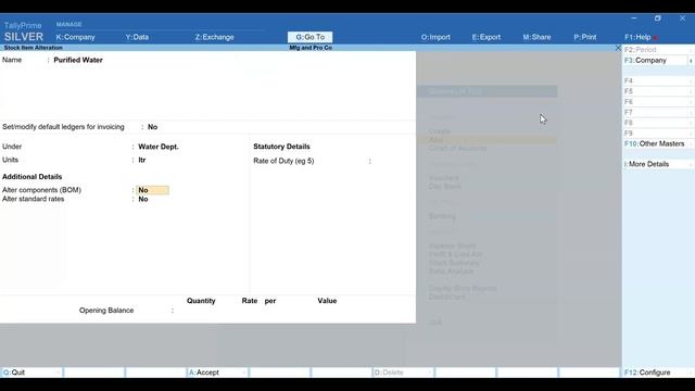 Manufacture Process Management in #tallyprime #bsys #training #accountingsoftware #production #keny