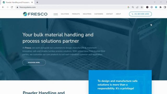 World-class Powder Handling and Processing Solutions -  Fresco Systems!