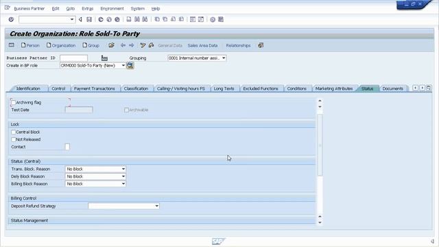 SAP CRM  Business Partner (BP) Record