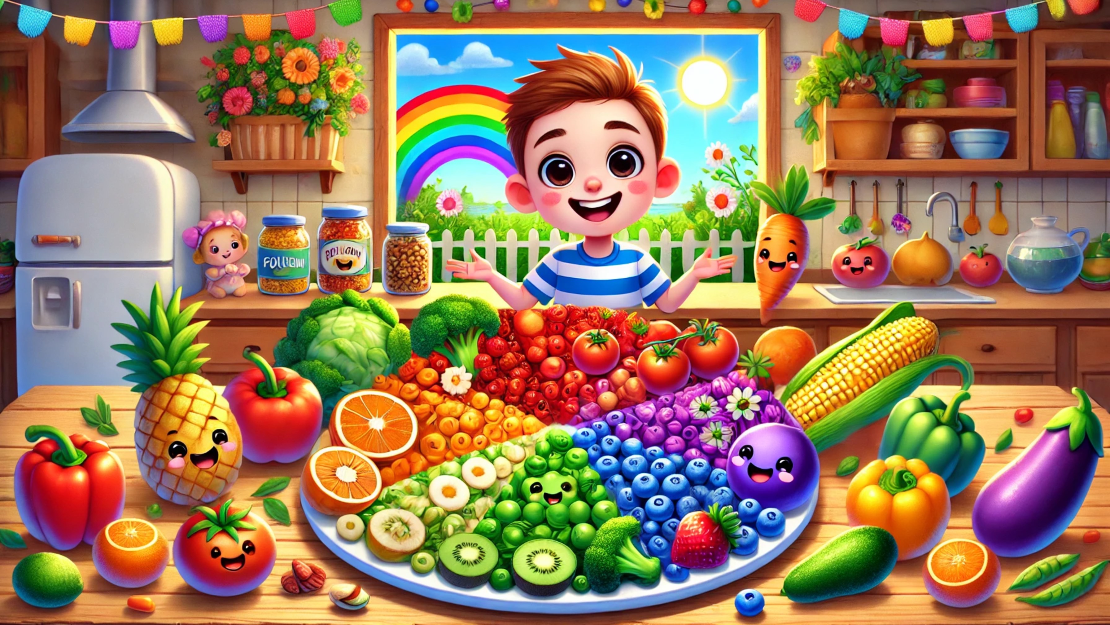 Радуга на тарелке (Детский поп, энергичный бит)