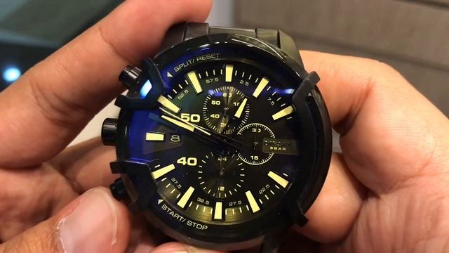 Diesel Griffed Chronograph Black Stainless Steel Watch DZ4529