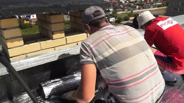Ризолин, примыкание к парапету