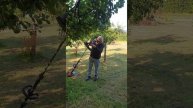 Bomb disposal man tackles a strimmer!