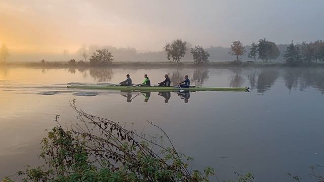 early morning rowers on the Thames at Henley Business School, Greenlands