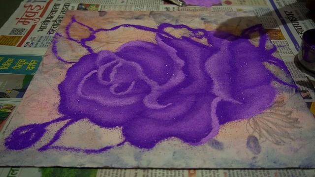 The Most Beautiful Rose Rangoli | 3D Rose Rangoli | Poster Rangoli | 3D Flower Rangoli Tutorial