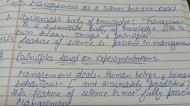 Management as a science/business study/