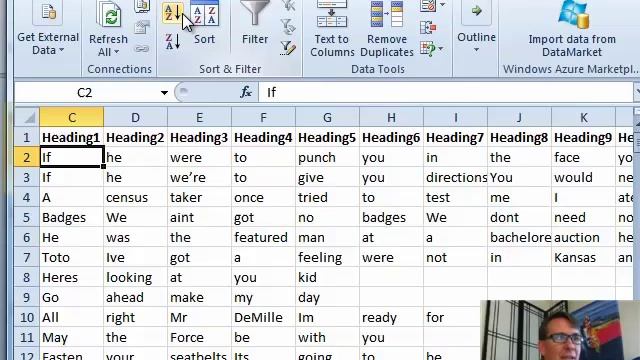 Excel - Analyzing Word Usage In Excel With Thousands Of Phrases - Episode 1460
