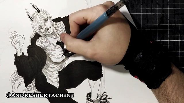 Drawing CHAINSAW MAN POWER / Desenhando mangá anime art tutorial チェンソーマン 力