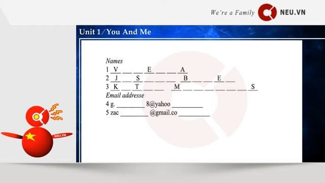 You and Me - Unit 01 ELEMENTARY | NEU learning english Conversations