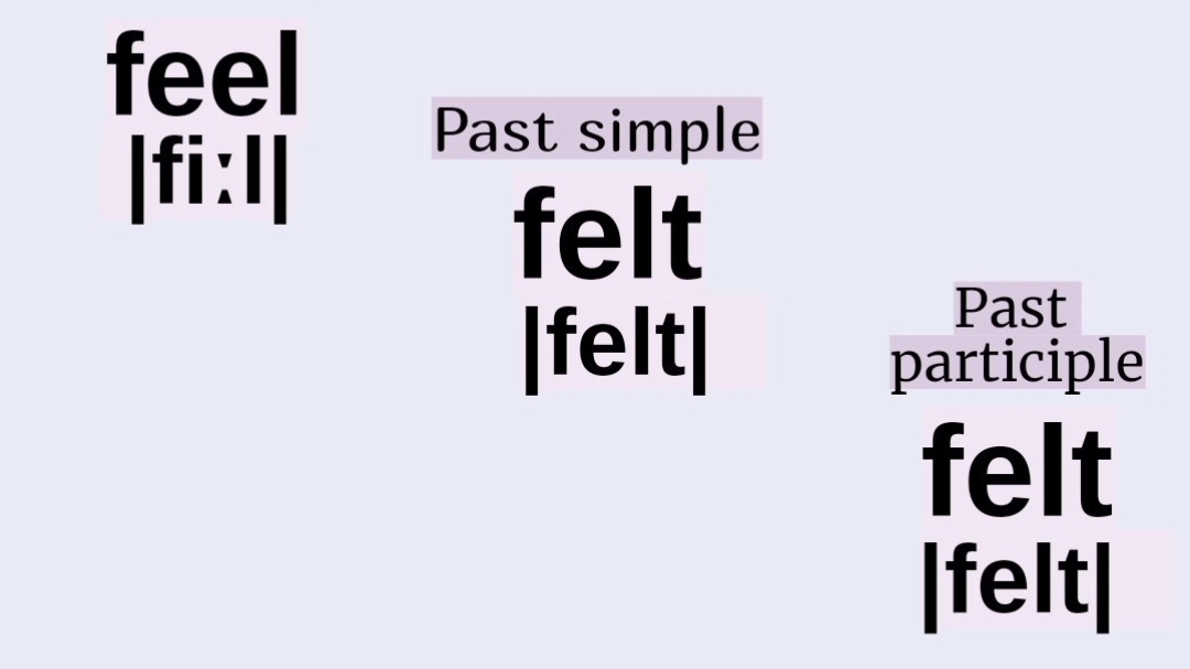 Неправильные глаголы в примерах👉feel, felt, felt