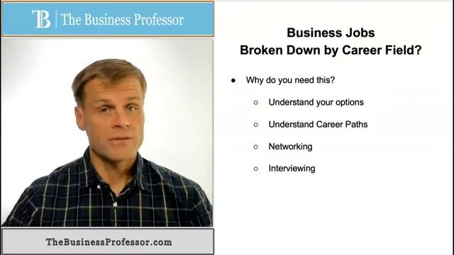 Business Jobs Broken Down by Career Field