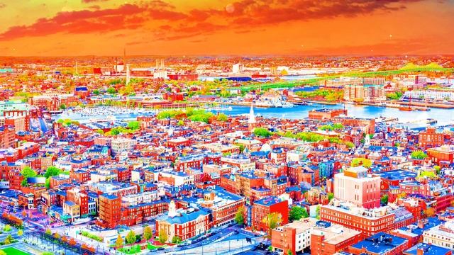 [4K]🍀🎷 Jazz in Boston 🌇 Relaxing, healing, sleep, soothing, study 📽️Projector window