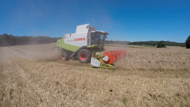 Moissons des orges avec Lexion 560 & V660, Go Pro