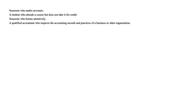 Definition of the word "Auditor"