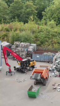 Перегружатель Sany SMHW 30 и дробилка Arjes